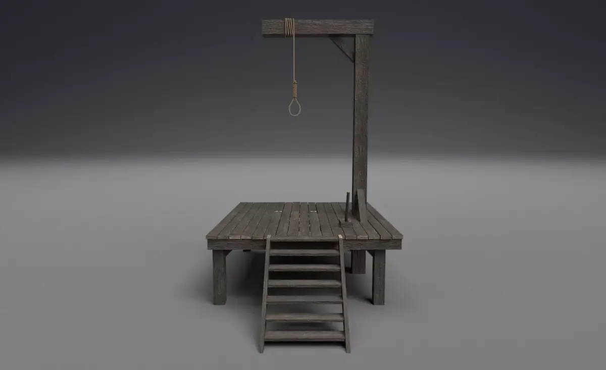 Small gallows PBR Low-poly 3D model