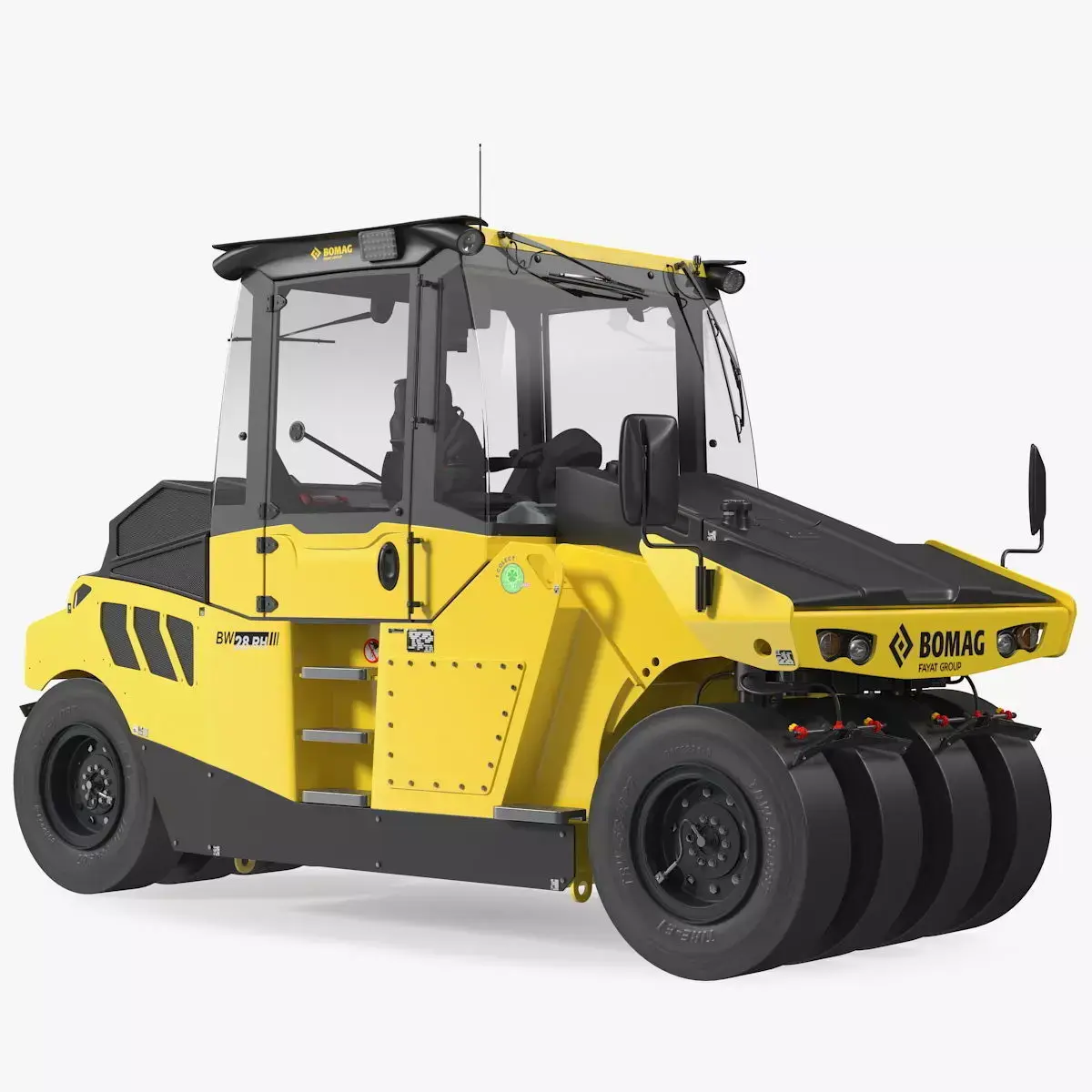 Bomag BW 28 RH Pneumatic Tired Compactor Rigged 3D model