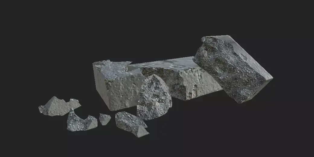 concrete rubbles Free low-poly 3D model