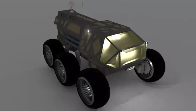 Space Car rover Free low-poly 3D model