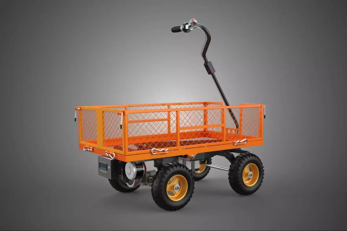 ELECTRIC POWERED STEEL MESH TRAY GARDEN WHEELBARROW WAGON CART 4 3D model