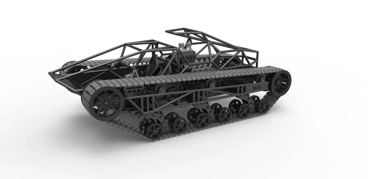 Tracked vehicle Scale 1 to 25 3D print model