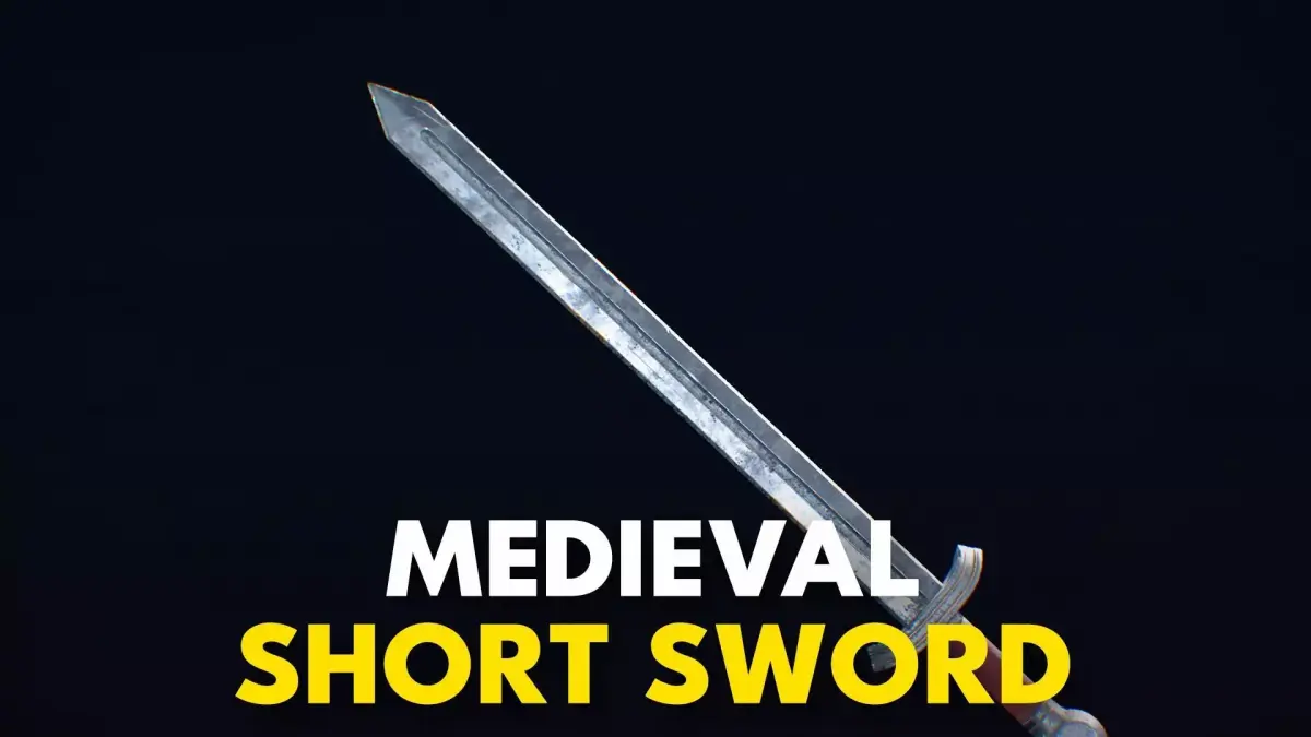 Medieval Weapon Short Sword -PBR- Game Ready Low-poly 3D model