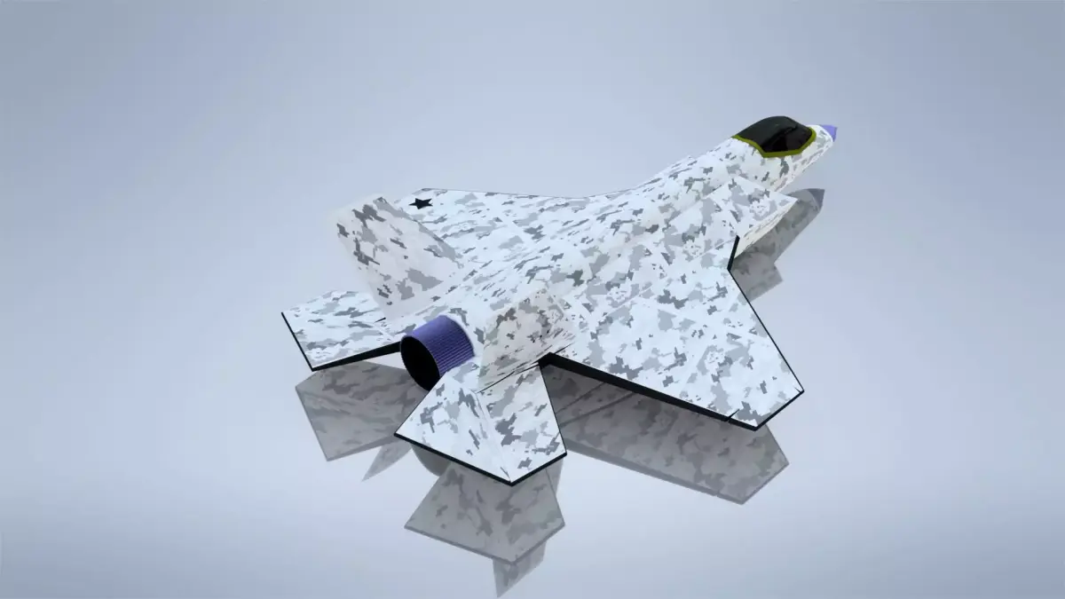 Fighter Jet with digital camo Free 3D model