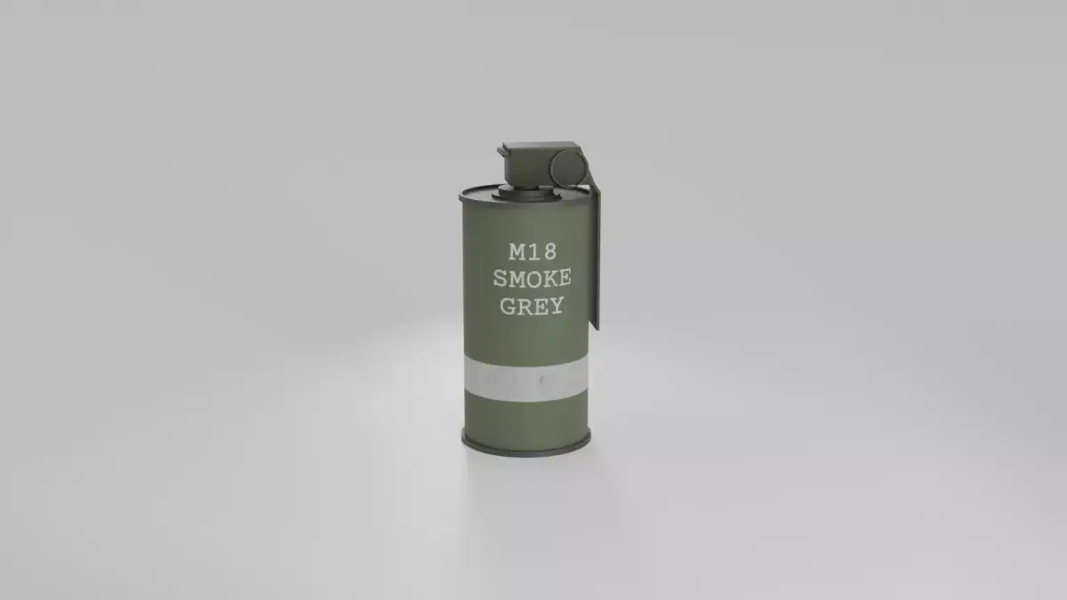 Textured and Rigged M18 Smoke Grenade Low-poly 3D model