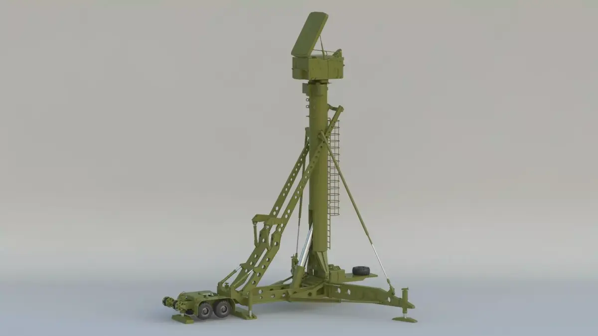 40V6M Flap Lid Mast Radar 3D model