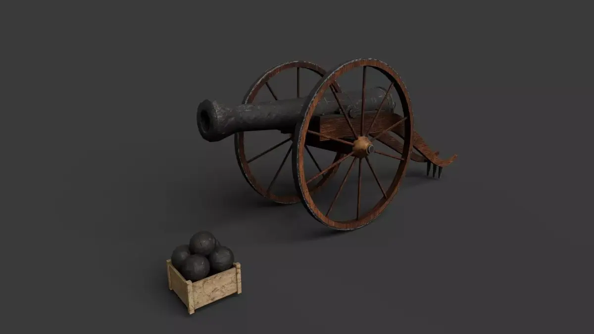 Cannon 3D model 5