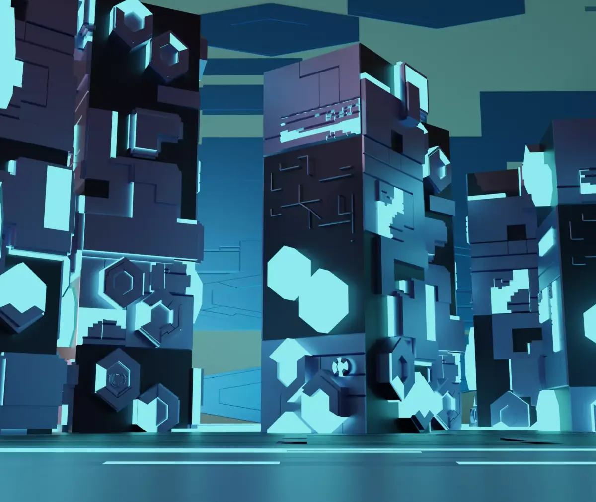 Scifi City Kitbash 3D model