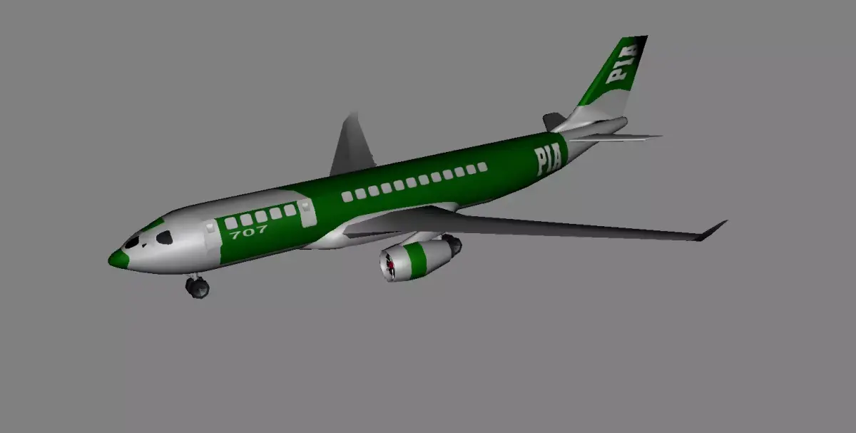 Passenger Plane PIA Airbus Low-poly 3D model
