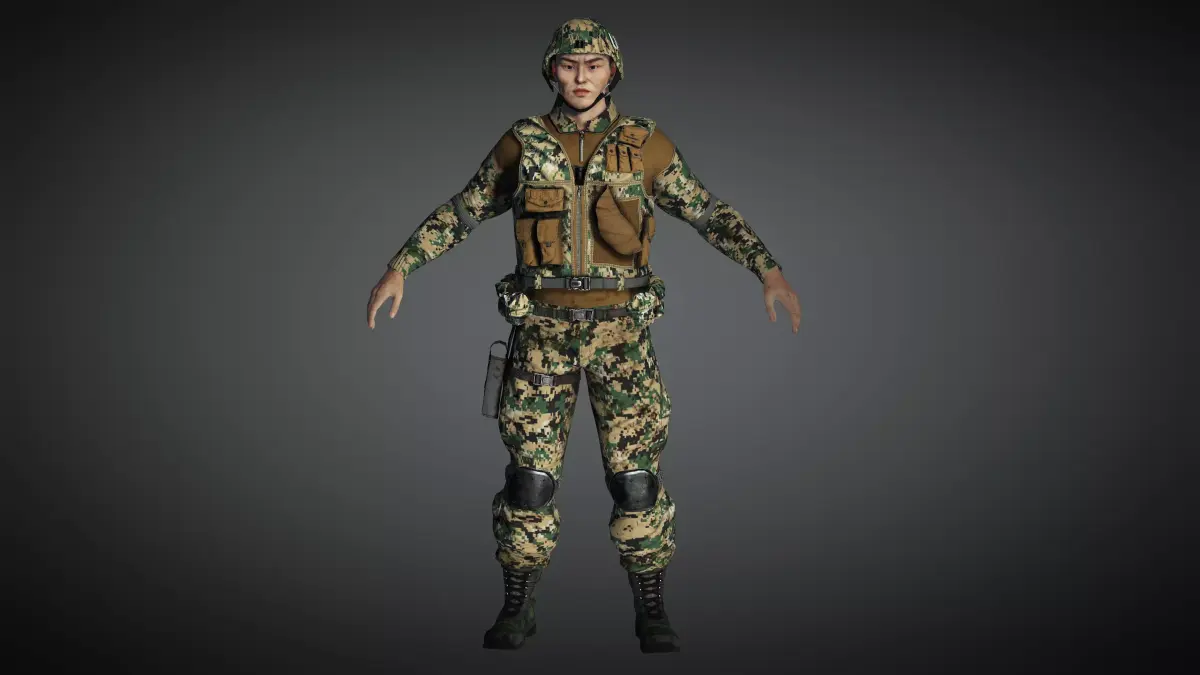 AAA Military Male Character 01 Low-poly 3D model