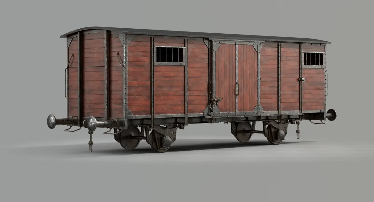 Wooden Freight Wagon 3D model
