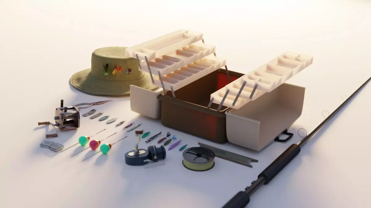 Fishing tackle pack 3D model