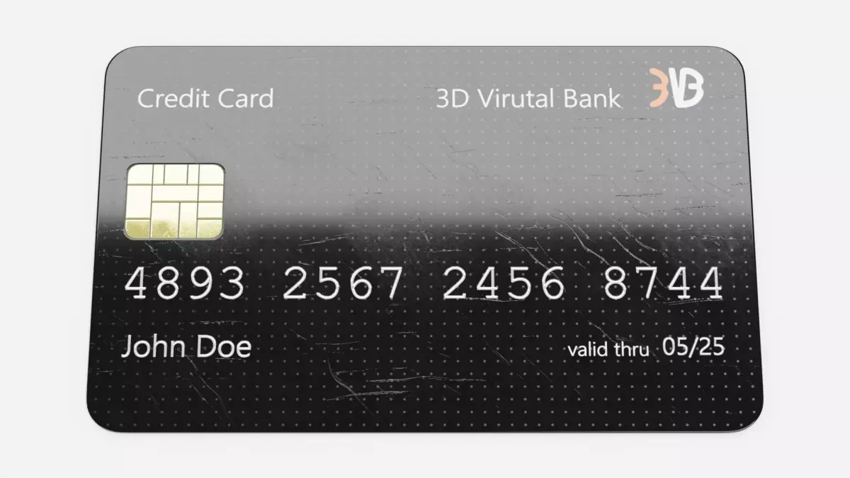 Credit Card V1 - Generic Payment Prop with Custom Design 3D model