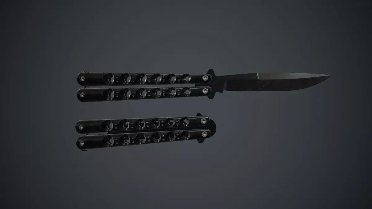 Balisong Knife PBR Game Ready Low-poly 3D model