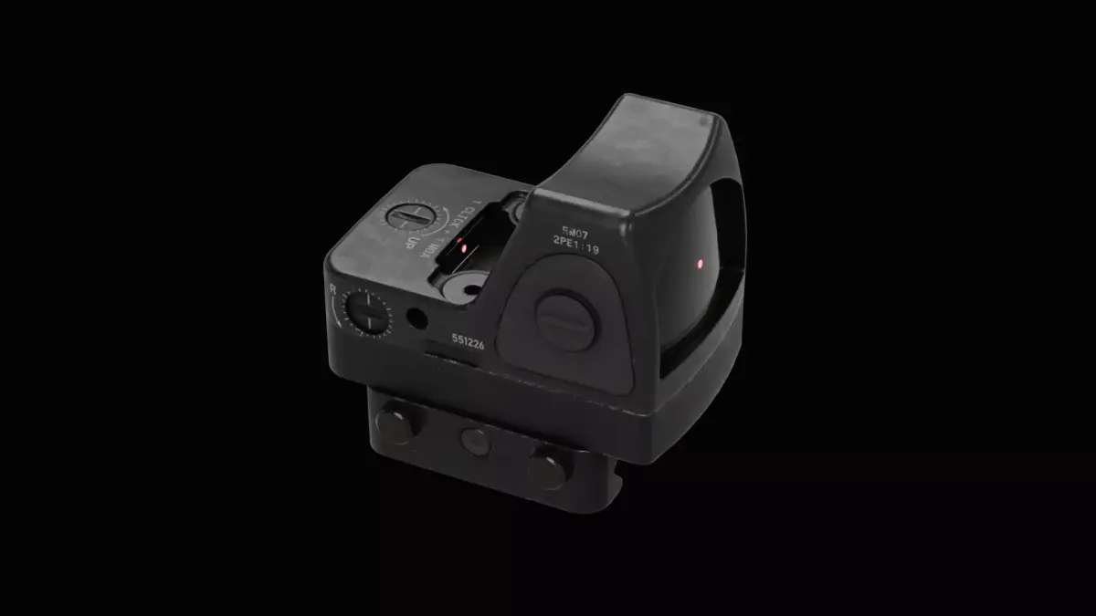 Trijicon RMR Adjustable LED and 45 Degree Mount Low-poly 3D model