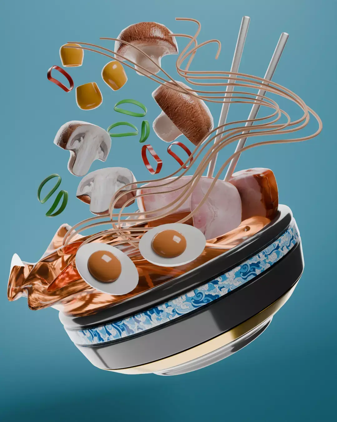 Ramen VR  AR  low-poly 3d model Low-poly 3D model