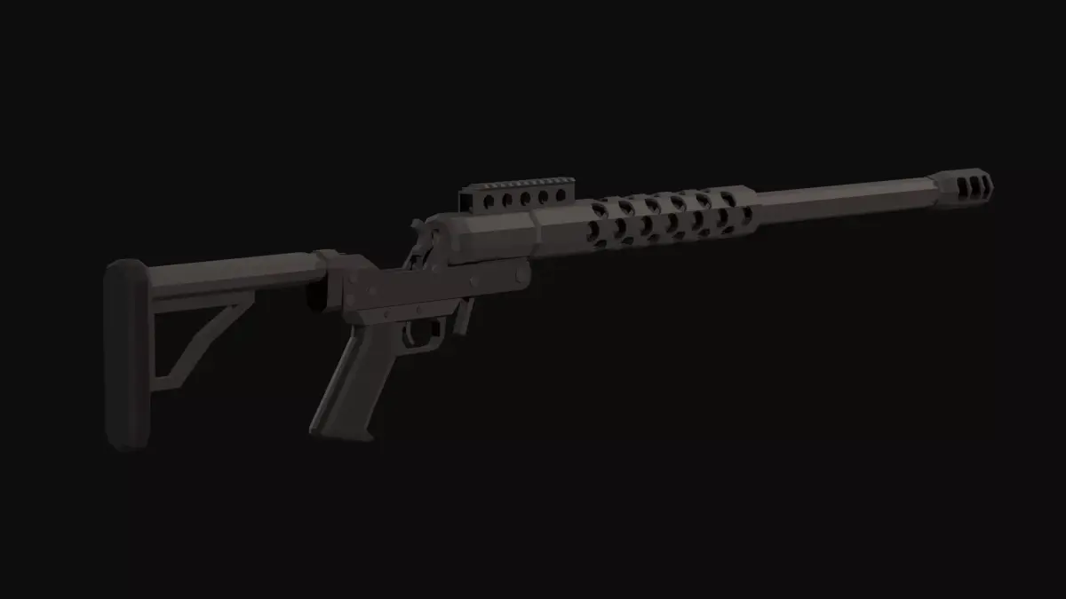 RN-50 Low Poly rifle Low-poly 3D model