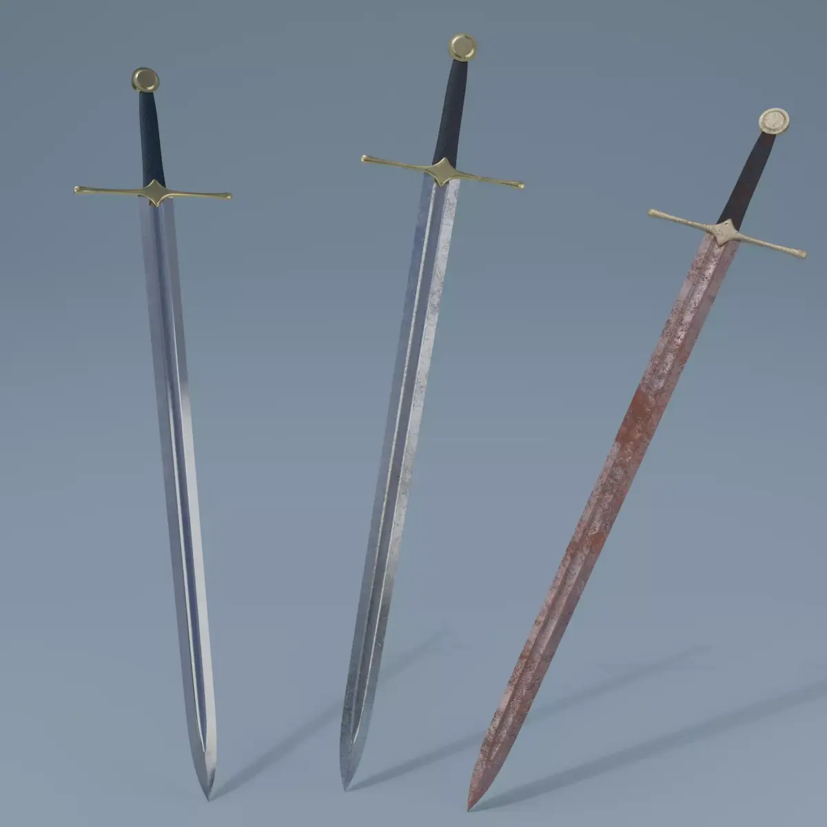 Sword two swords Low-poly 3D model