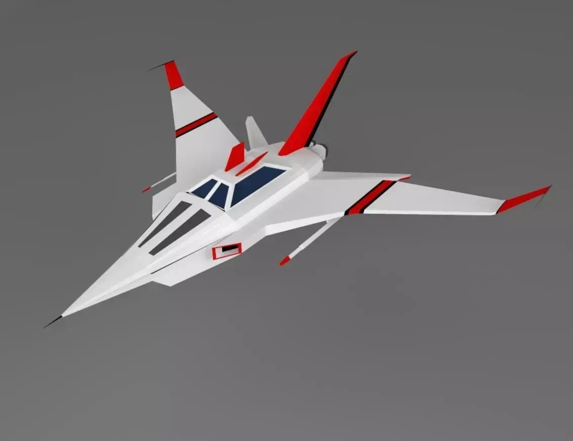 Fighter Space Ship Low-poly 3D model