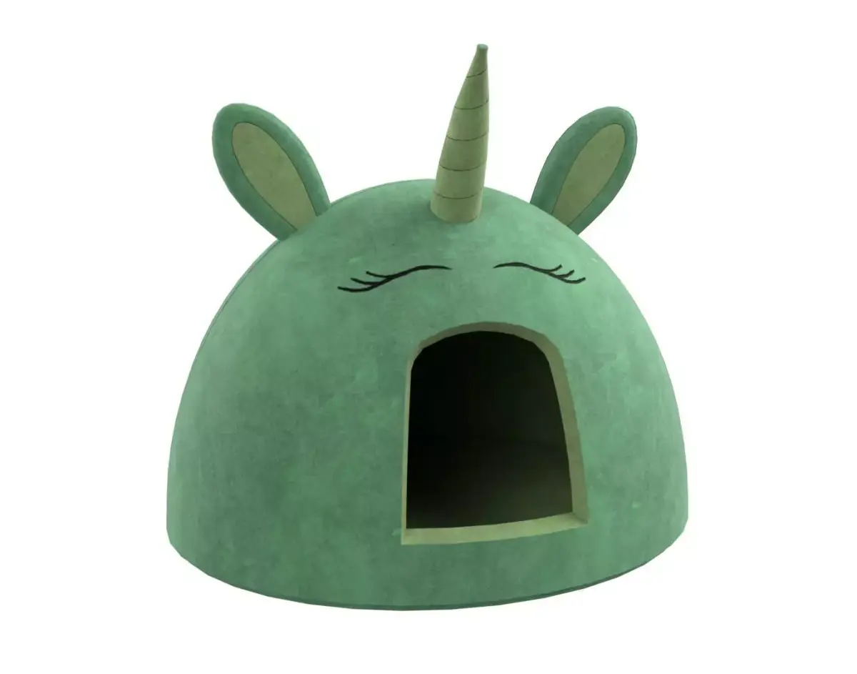 Unicorn Meow Hut Cat Hut Cat Tent Cozy Green 3D model