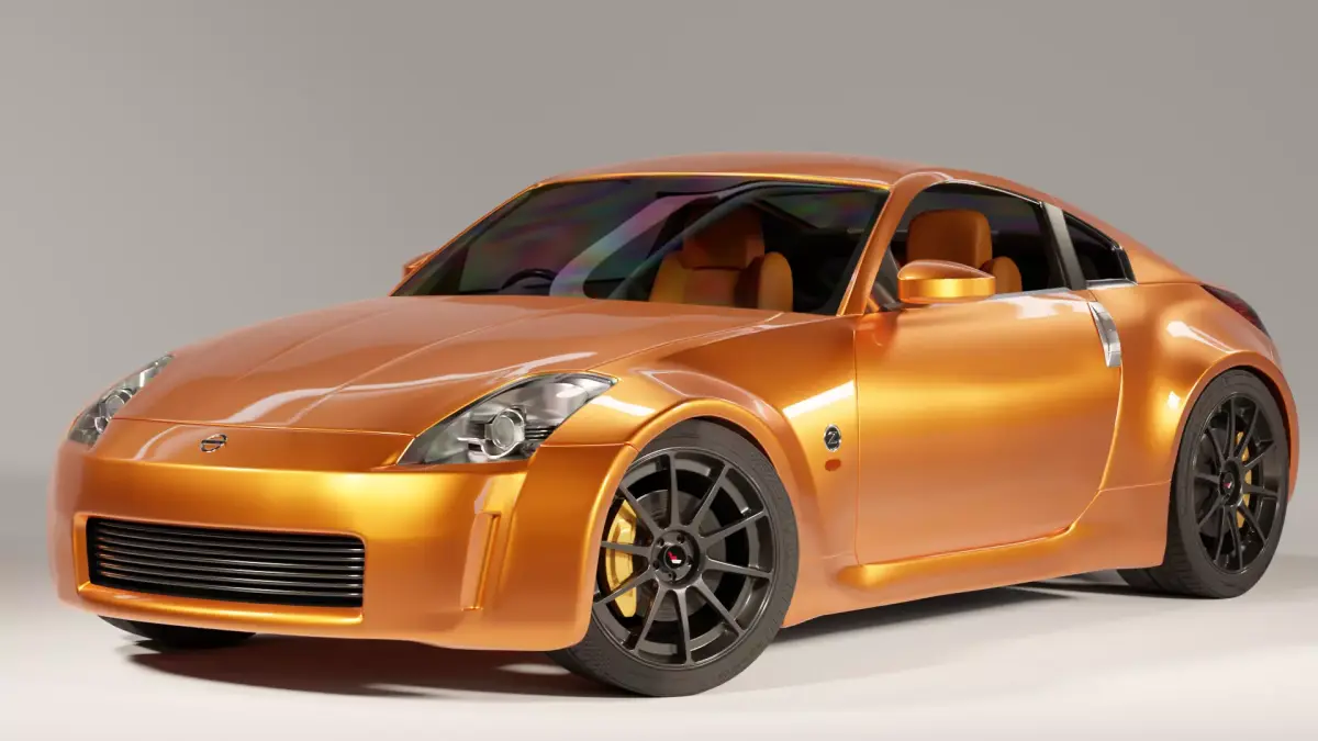 Nissan 350z Japanese Sports Coupe With Interior Model Free 3D model