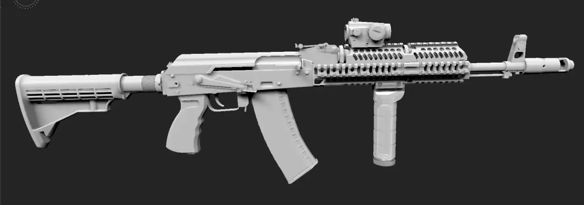 AK 74M SPETSNAZ AAA 3D MODEL Low-poly 3D model