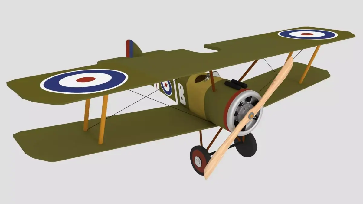 Sopwith F-1 Camel British Plane 3D model