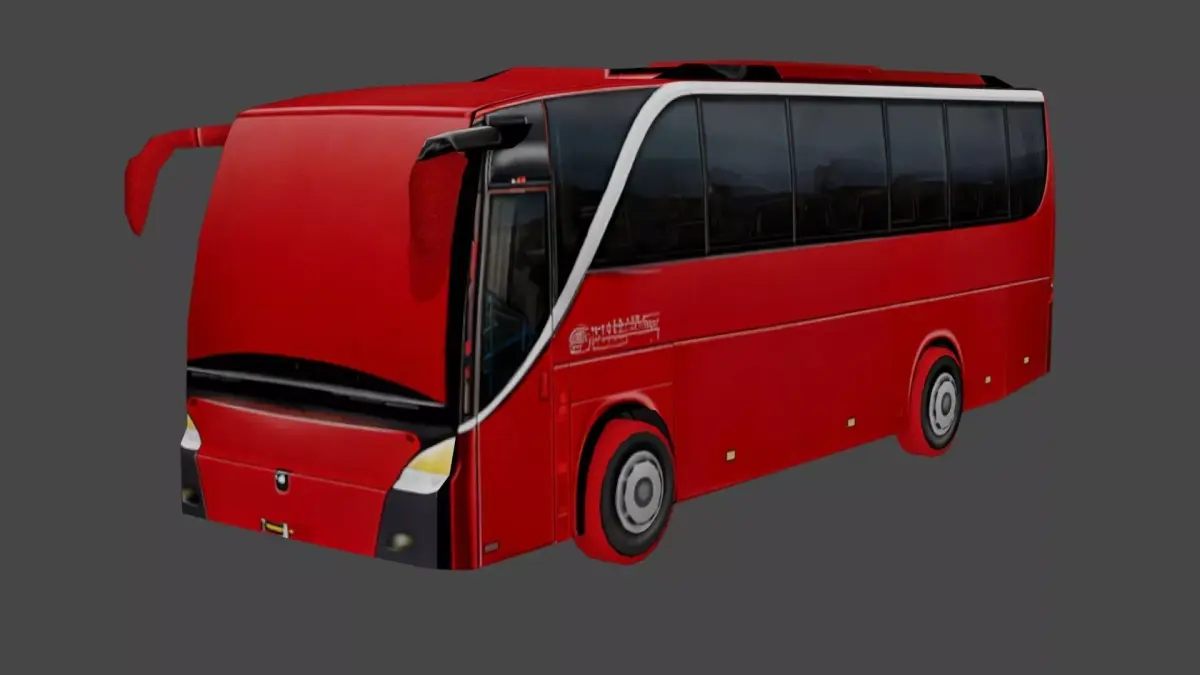 Luxury Low Poly Coach Bus 3D Model Low-poly 3D model