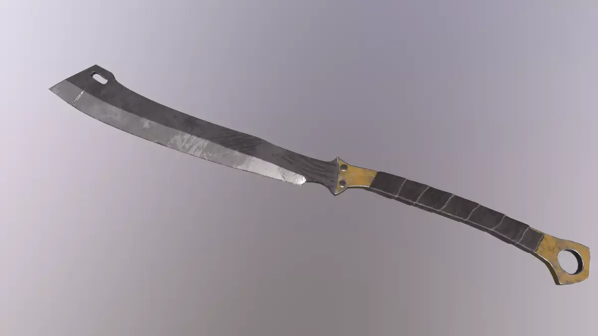 Big metal cleaver knife LowPoly Low-poly 3D model