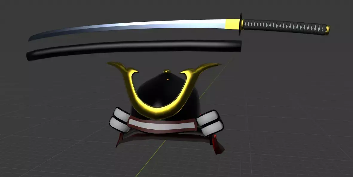Katana samurai sword Free low-poly 3D model purchase