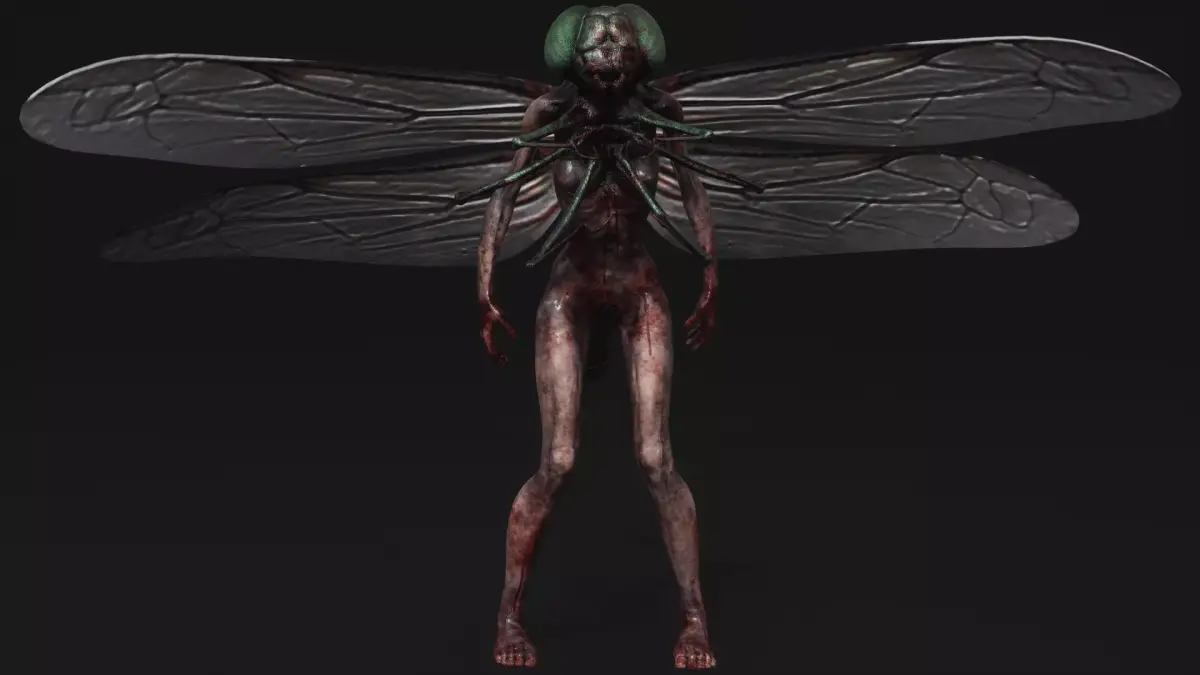 Mutant Dragonfly - Horror Insects Collection Low-poly 3D model