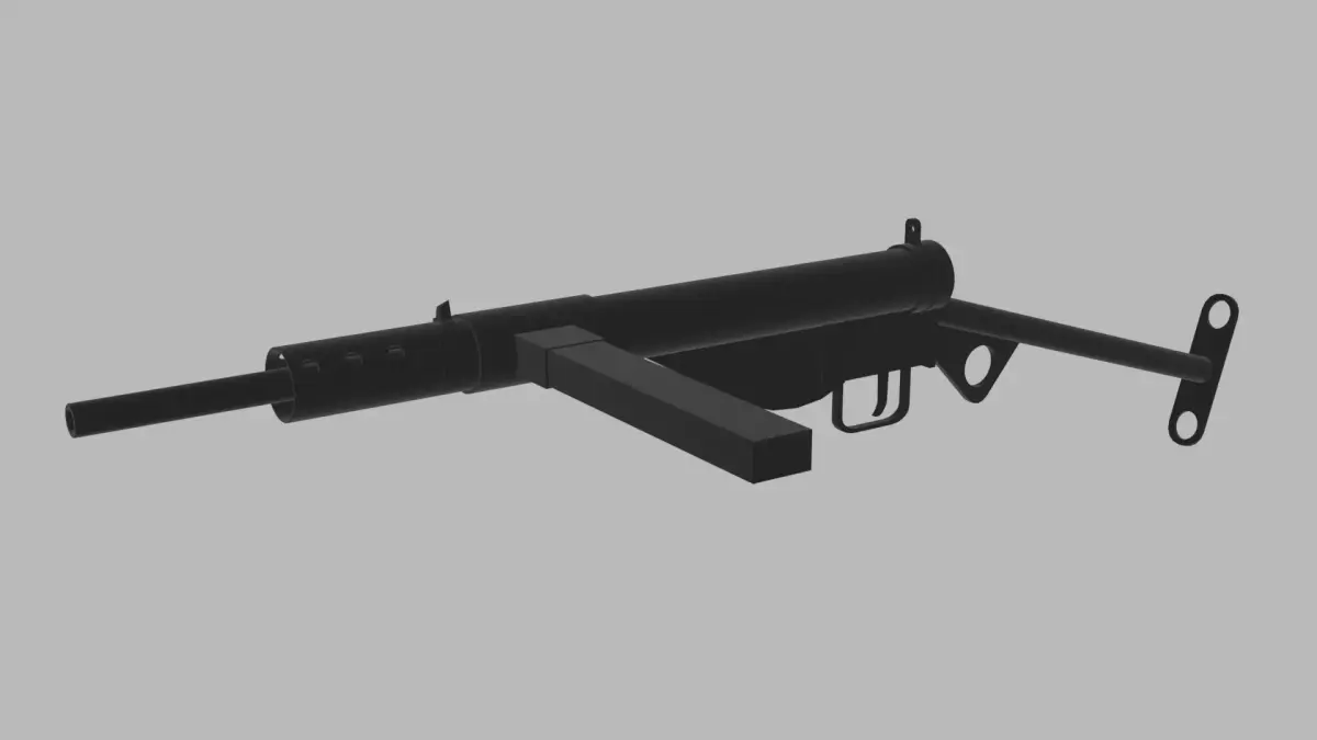 STEN GUN MK2 - Low Polygon Low-poly 3D model