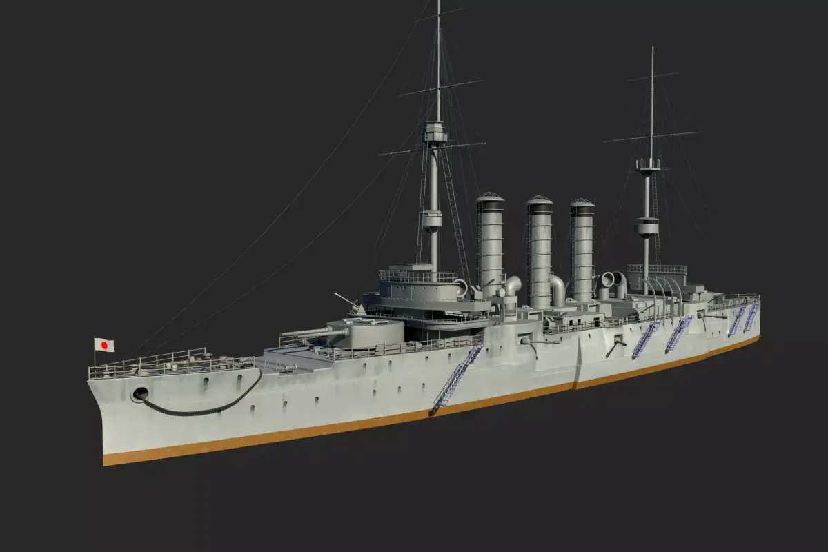 A cloud battleship cruiser ship battleship 3D model