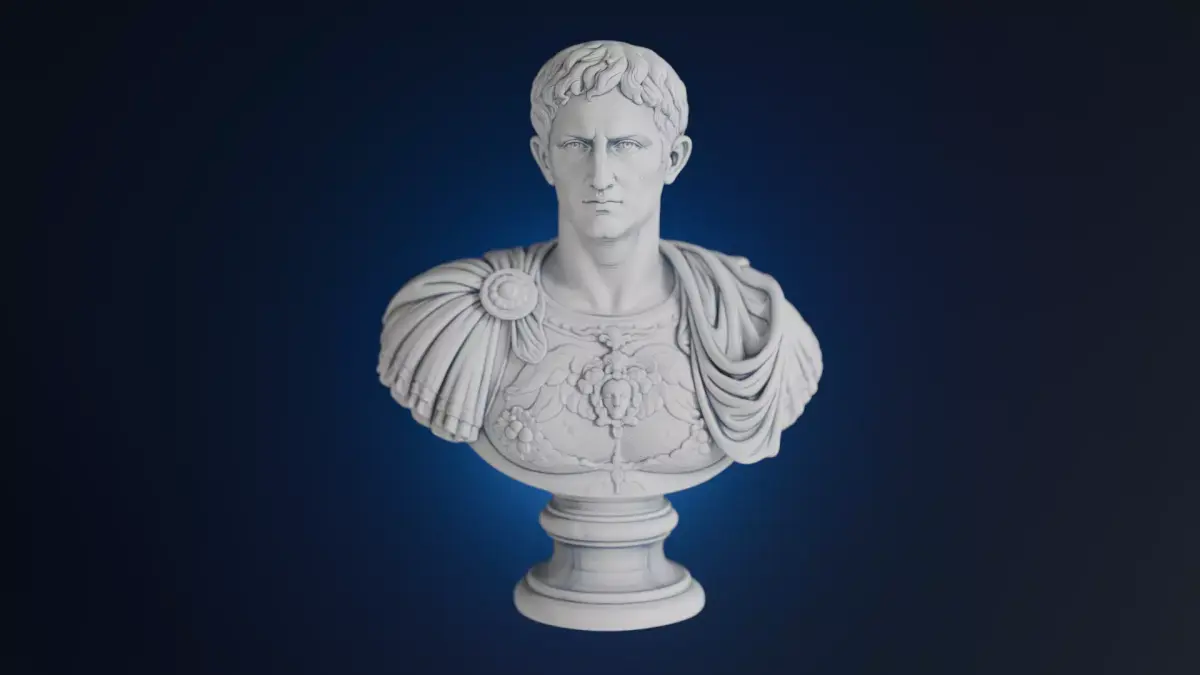 Augustus Bust 3 Versions Low-poly 3D model