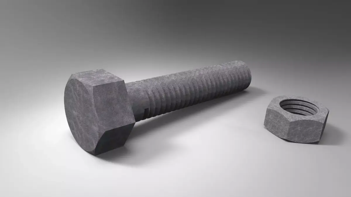 Nut-Bolt stainless steel bolt Free 3D model
