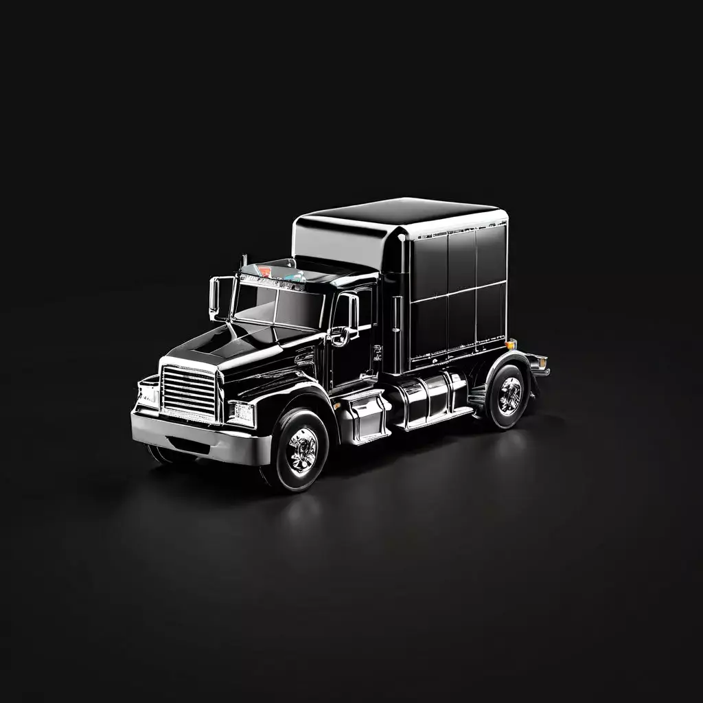 Realistic Black SemiTruck 3D Model Low-poly 3D model