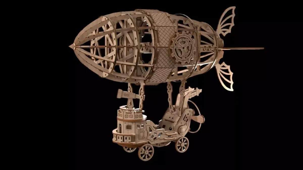 Wooden zeppelin 3D model