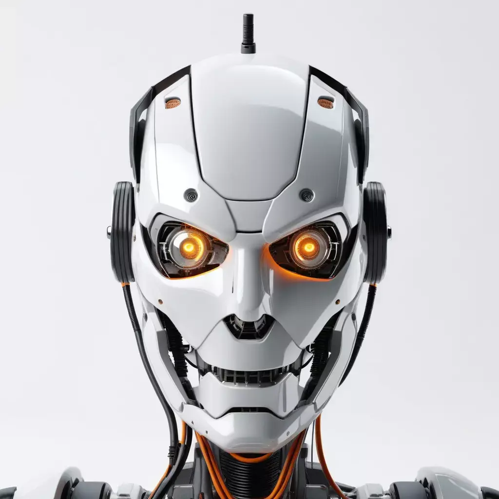 Damaged Robot Head Exposed Cables 3D model