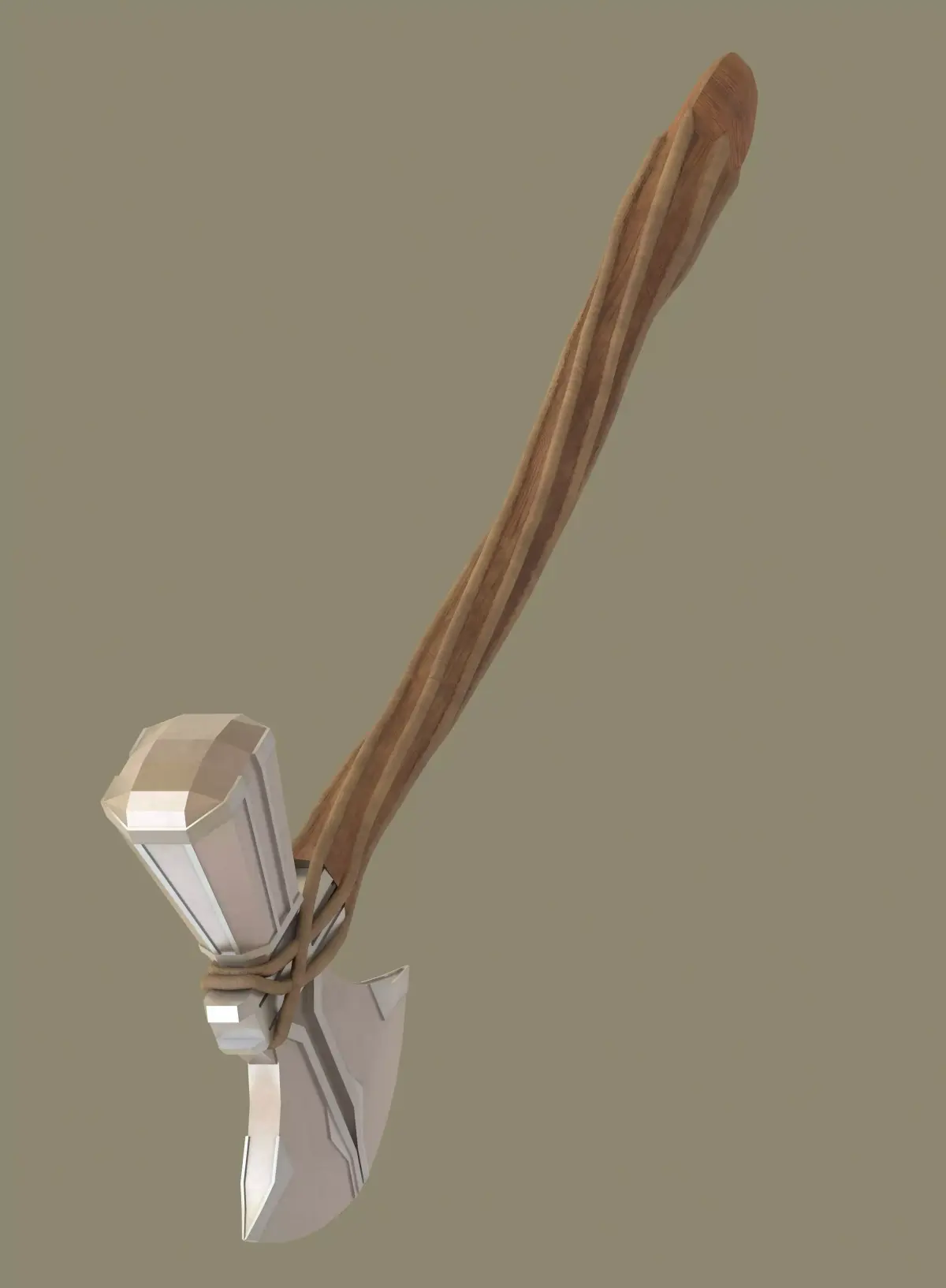 Stormbreaker axe with wooden handle 3D model
