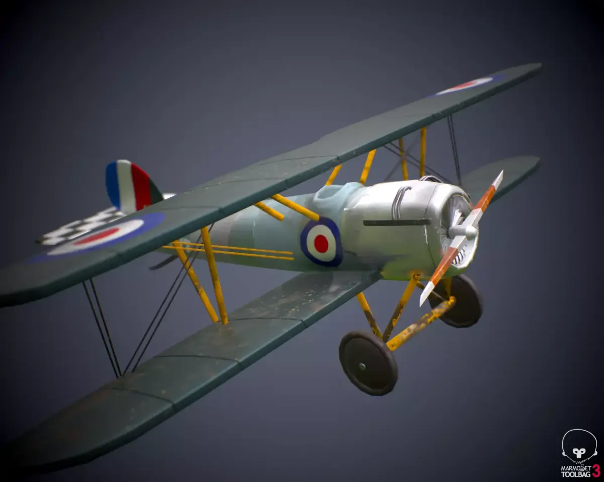Sopwith camel English ww1 plane  Low-poly 3D model