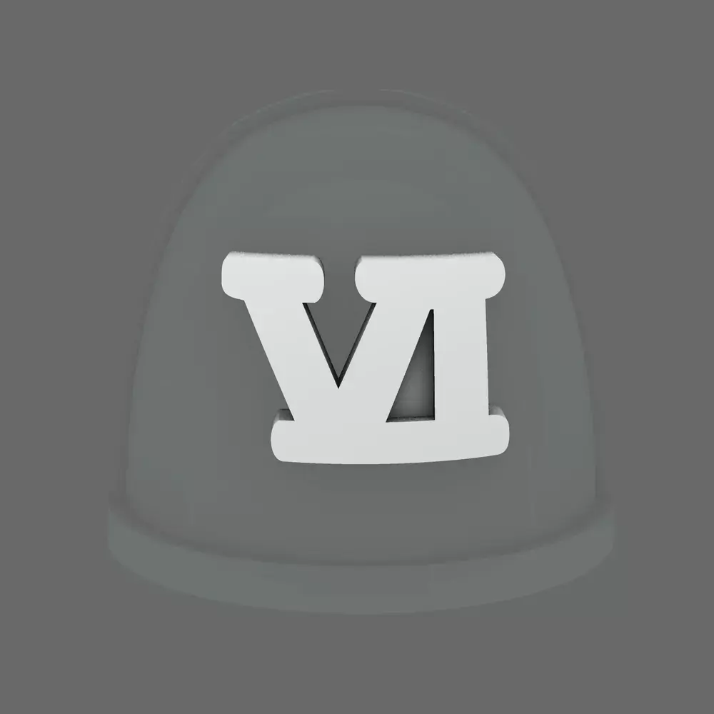 Space Knights V10K Standard Roman Numeral 06 Shoulder Symbols 3D print model