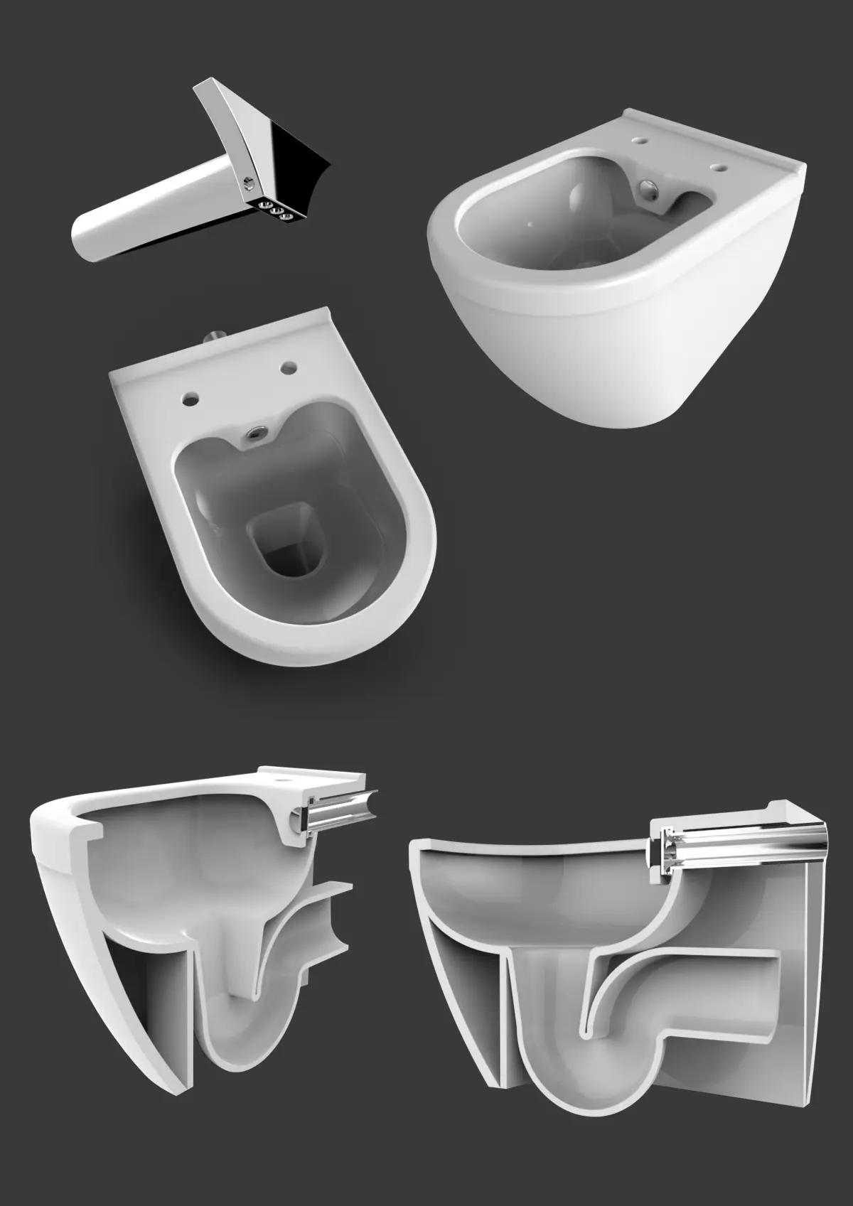 watercloset and urinal 3D model