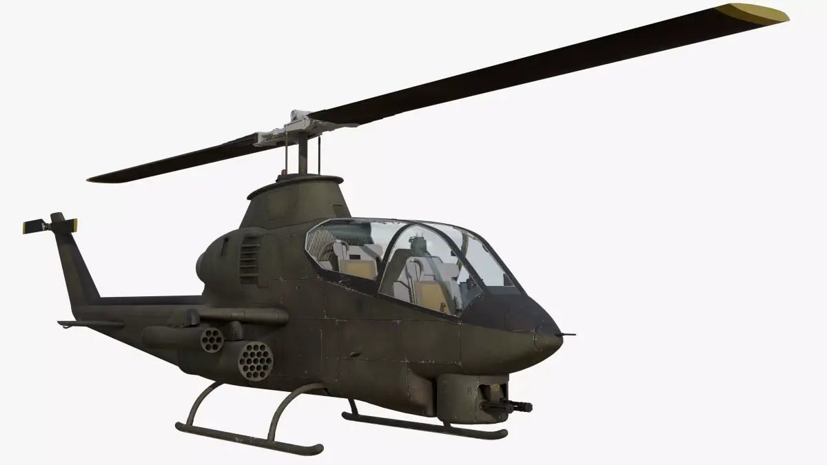 AH1G Cobra US Army Attack Helicopter Game Ready PBR 8K Model Low-poly 3D model