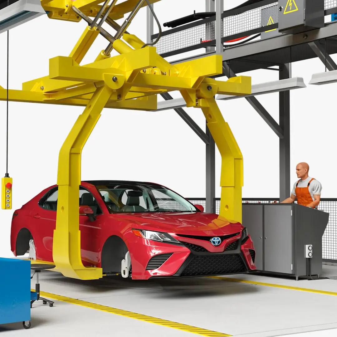 Automatic Toyota Body Line and Worker  purchase 3D model