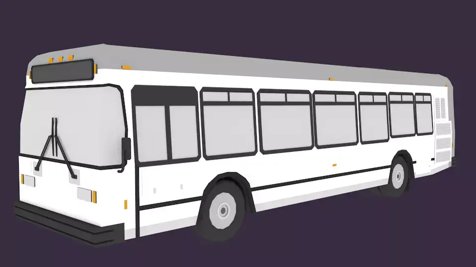 Metro Passenger Bus Low-poly 3D model