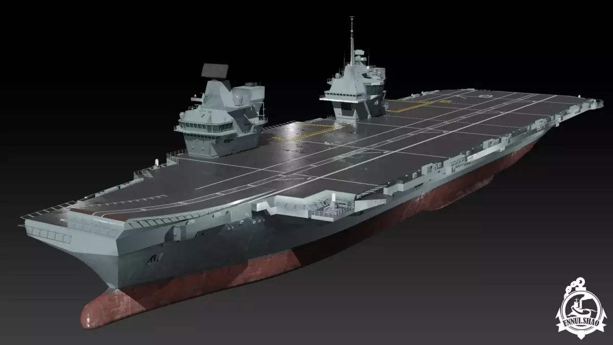 HMS Queen Elizabeth Aircraft carrier game ready model Low-poly 3D model