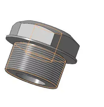 Threaded Plug 3D Model  Mechanical Part STL STEP 3D model