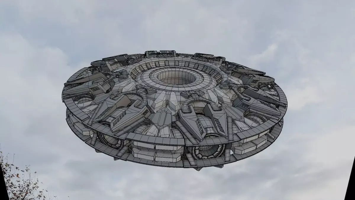 UFO unidentified flying object Low-poly 3D model