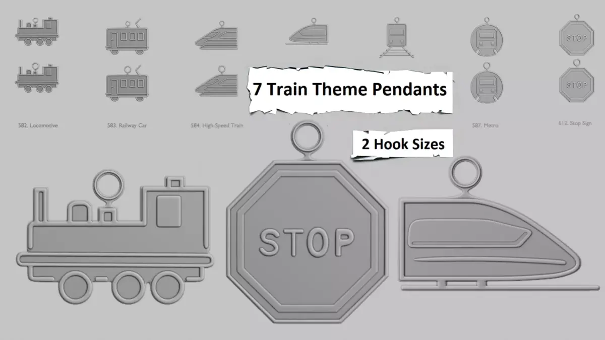 Vehicles Trains Pendant Pack Original Blend 3D print model
