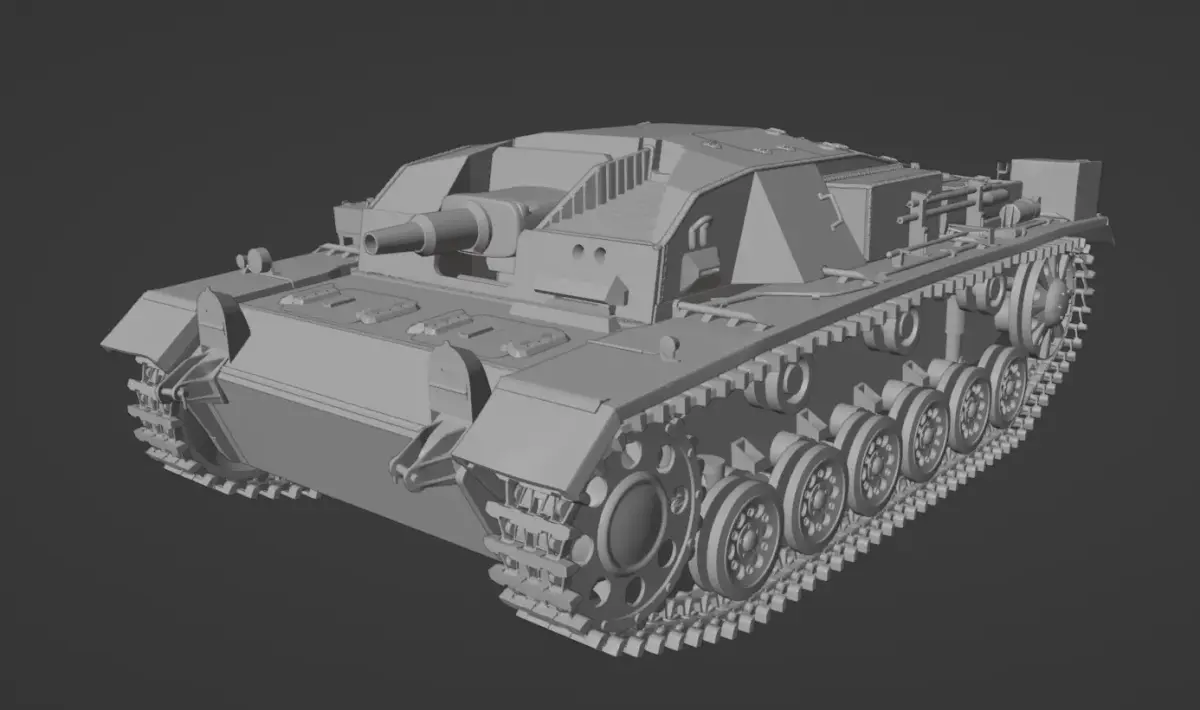 H0 1-87 scale WW2 StuG III Ausf A 3D print model